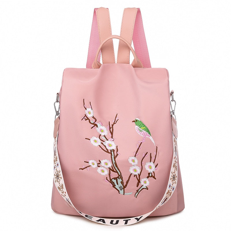 Floral convertible backpack purse anti theft The Store Bags Pink 