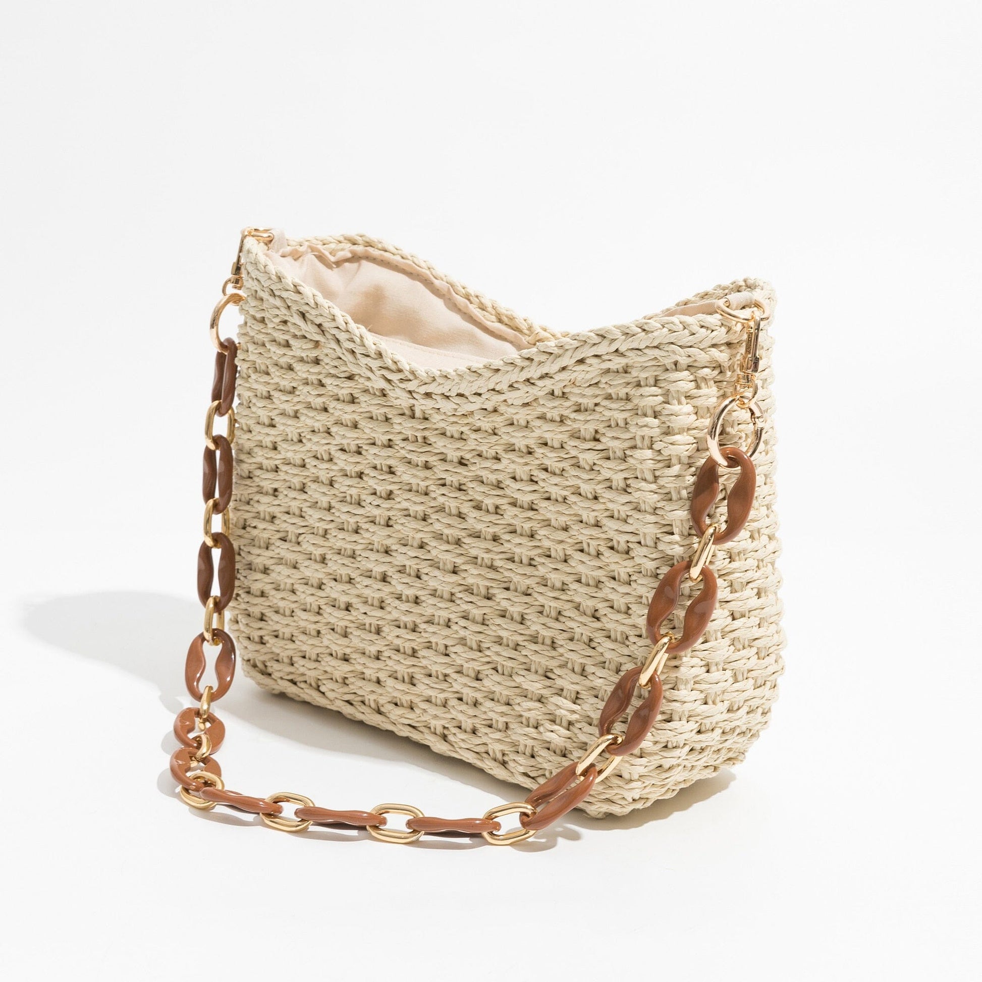Straw Bag With Chain Strap The Store Bags 