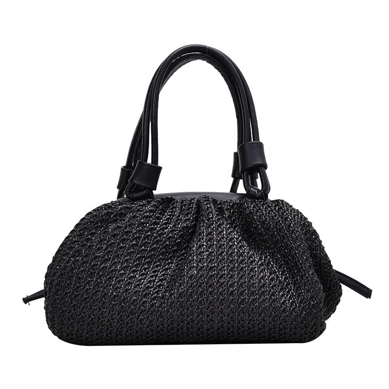 Woven Rattan Purse The Store Bags Black 