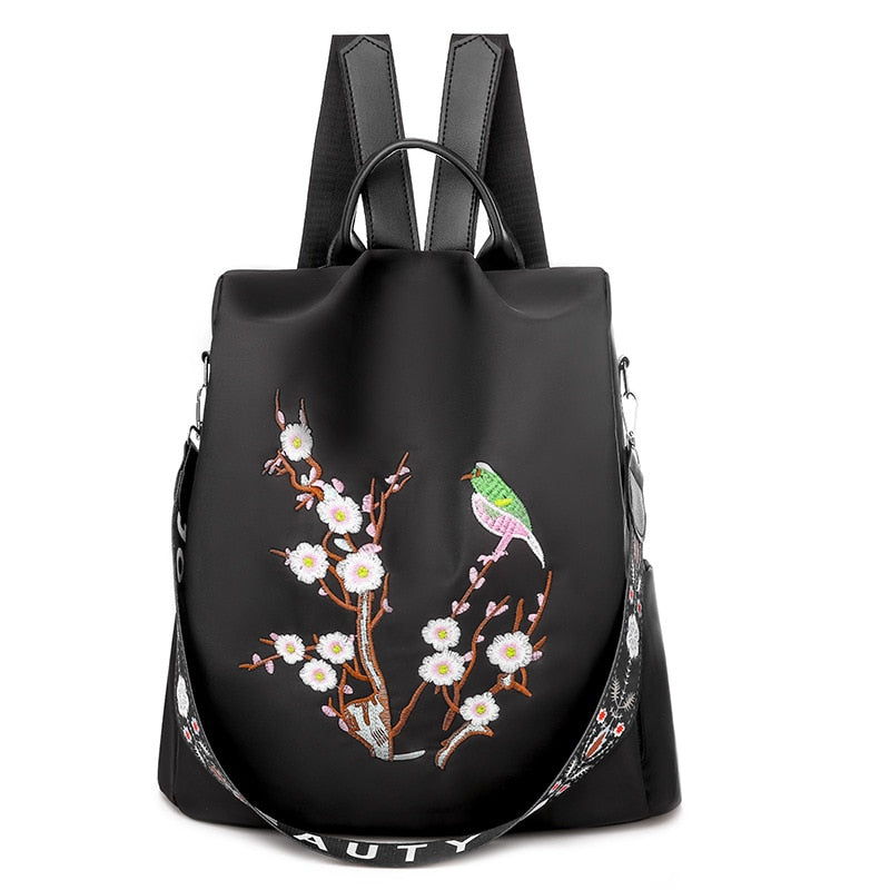 Floral convertible backpack purse anti theft The Store Bags Black 