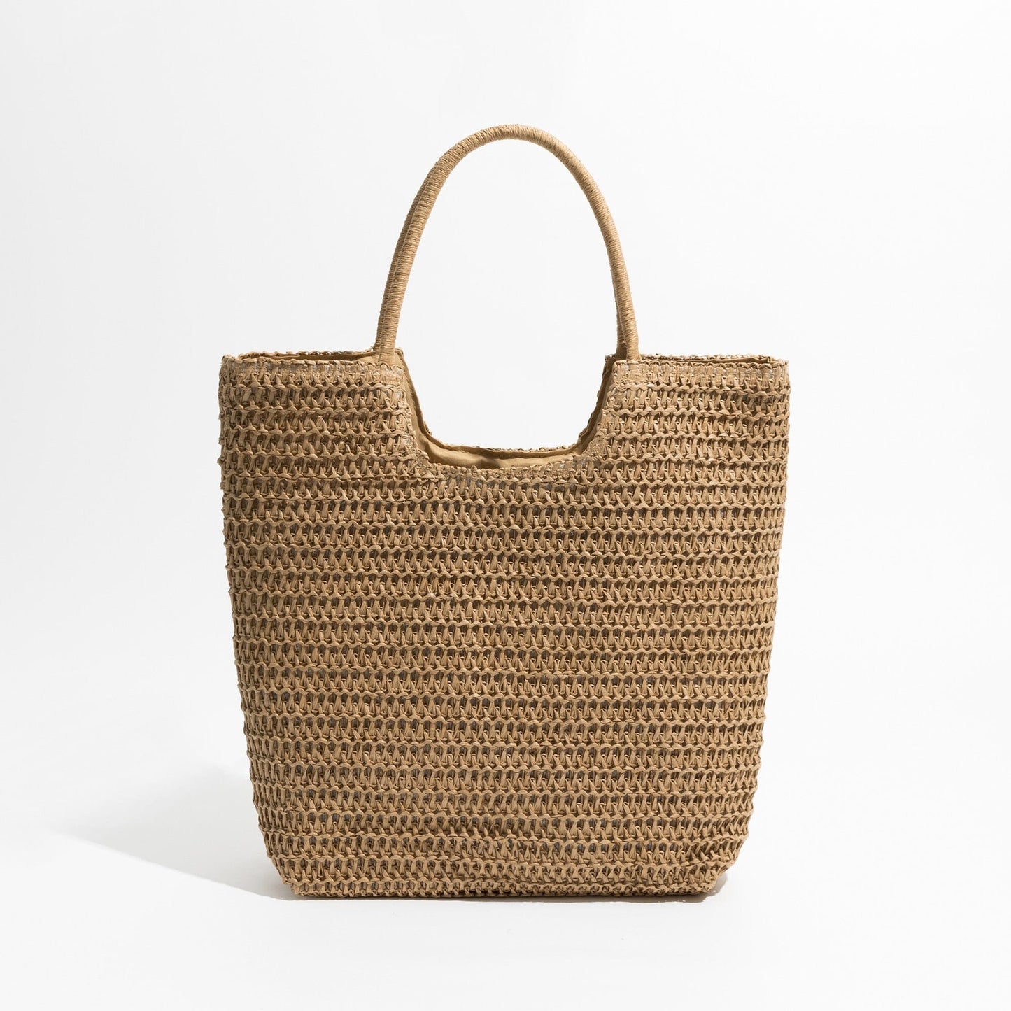 Straw Tote Bag With Zipper The Store Bags Brown 