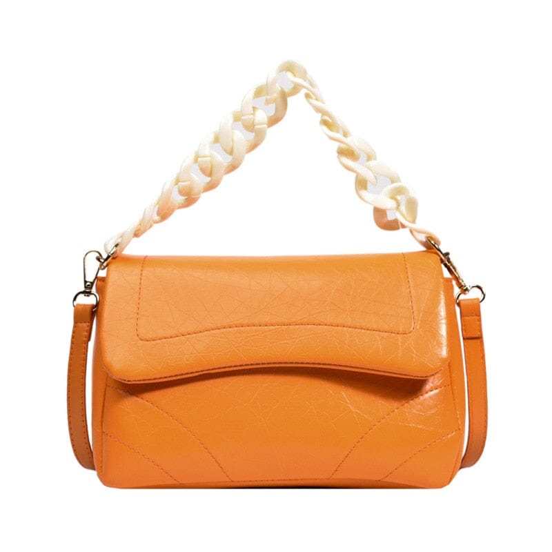 White Shoulder Bag With Chain Strap The Store Bags Orange 