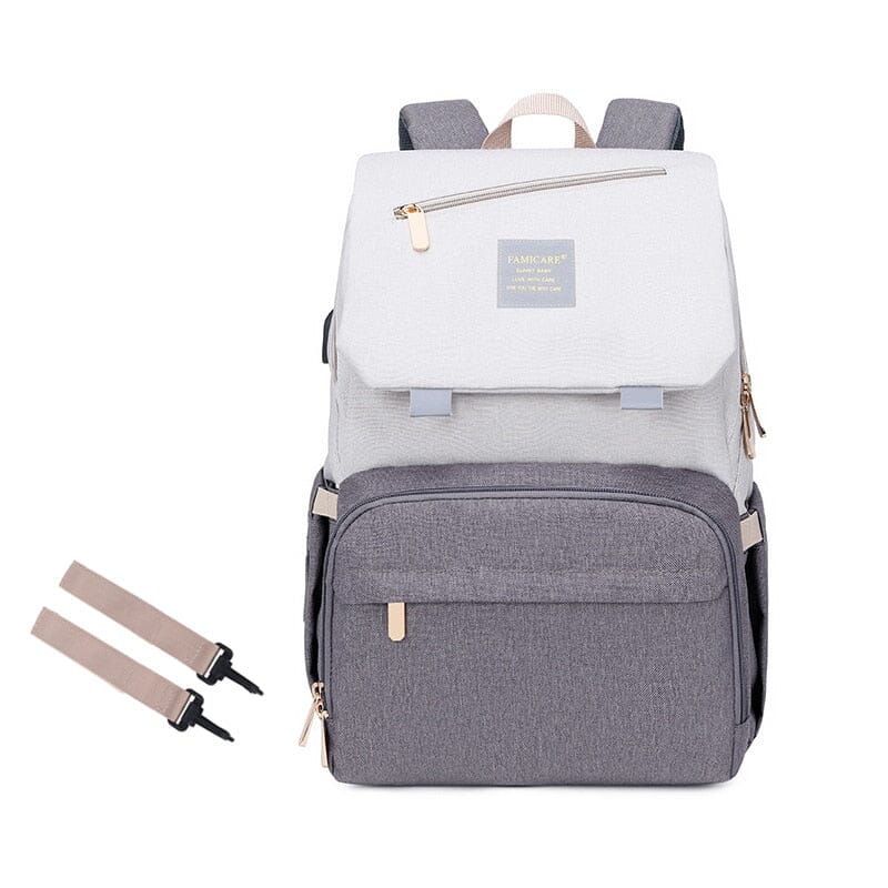 FAMICARE Diaper Bag With USB Port The Store Bags beige grey 