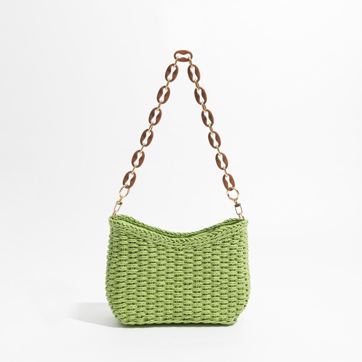 Straw Bag With Chain Strap The Store Bags Green 