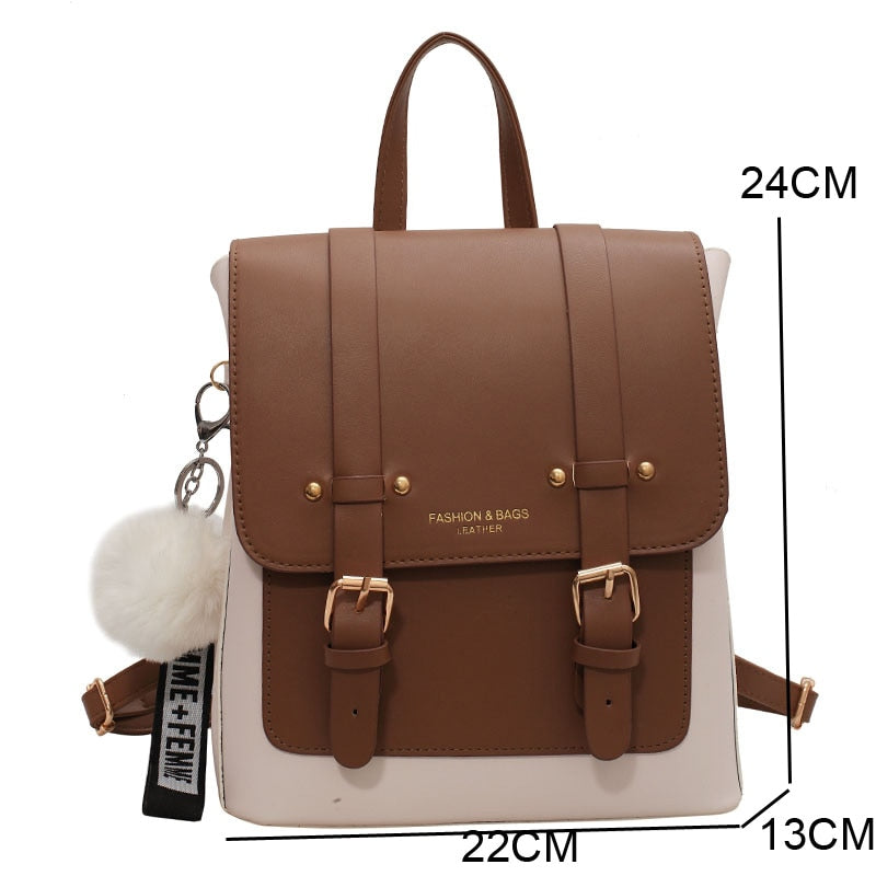 Faux Leather Buckle Backpack The Store Bags 