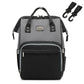 FAMICARE Diaper USB Backpack The Store Bags Black and grey 