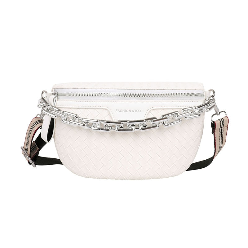 Black Fanny Pack With Gold Chain The Store Bags White waist bag 