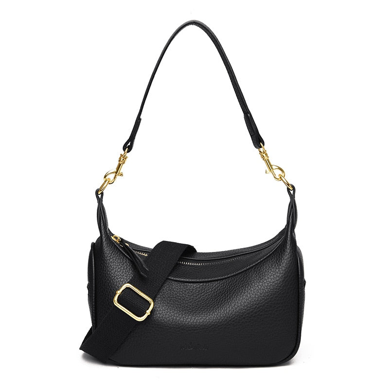 Faux Leather Crossbody Bag With Curb Chain Shoulder Strap The Store Bags Black 