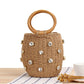 Circle Handle Straw Bucket Bag The Store Bags Brown 