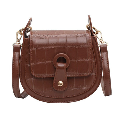 Embossed Leather Circle Crossbody Bag The Store Bags Coffee 