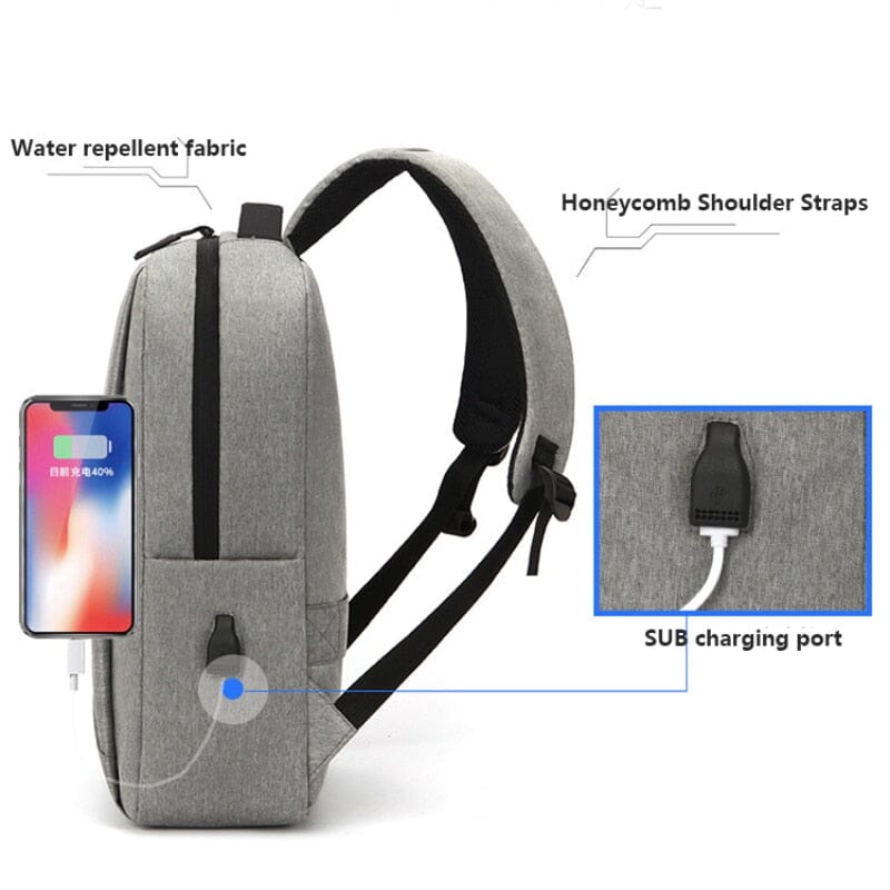 Water Resistant Backpack With USB Charging Port The Store Bags 