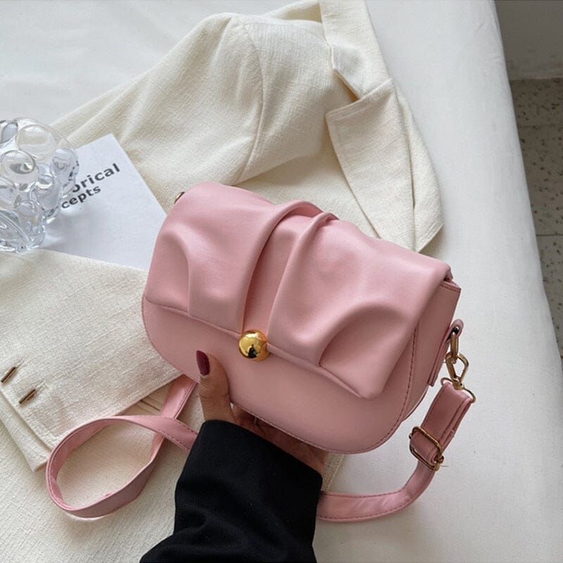 Leather Flap Over Shoulder Bag ERIN The Store Bags Pink 