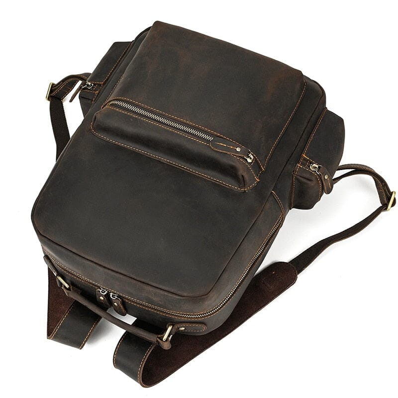 Men's Brown Leather Backpack GEORG The Store Bags 