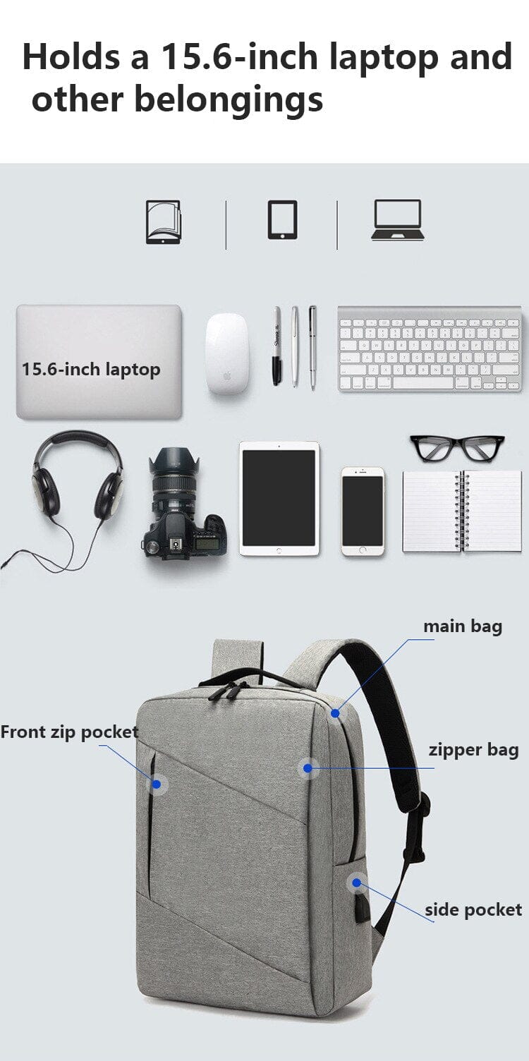 Water Resistant Backpack With USB Charging Port The Store Bags 