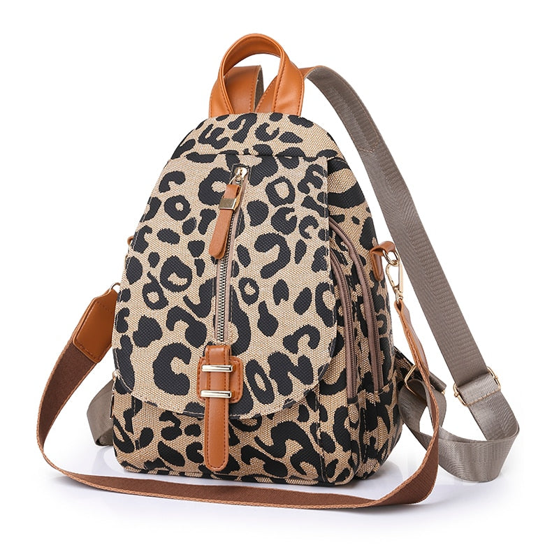 Leopard Print Mini Backpack The Store Bags Type 1 Brown 