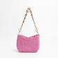 Straw Bag With Chain Strap The Store Bags Pink 