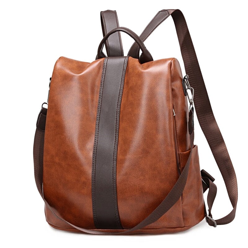 Leather Travel Backpack Anti Theft The Store Bags Brown 