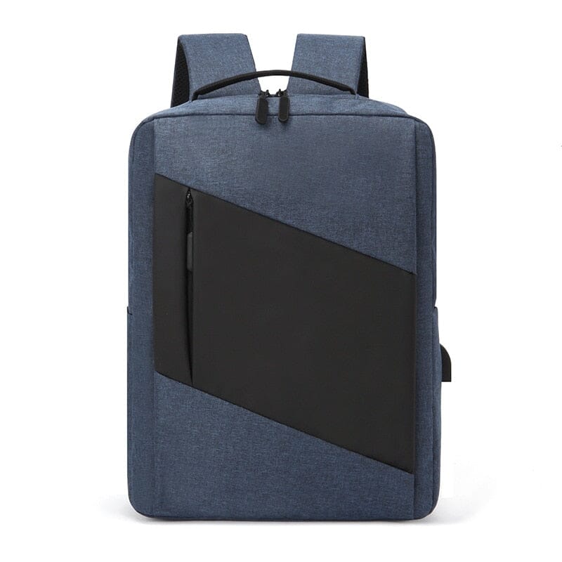 Water Resistant Backpack With USB Charging Port The Store Bags Blue Black 