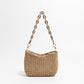 Straw Bag With Chain Strap The Store Bags Light Brown 