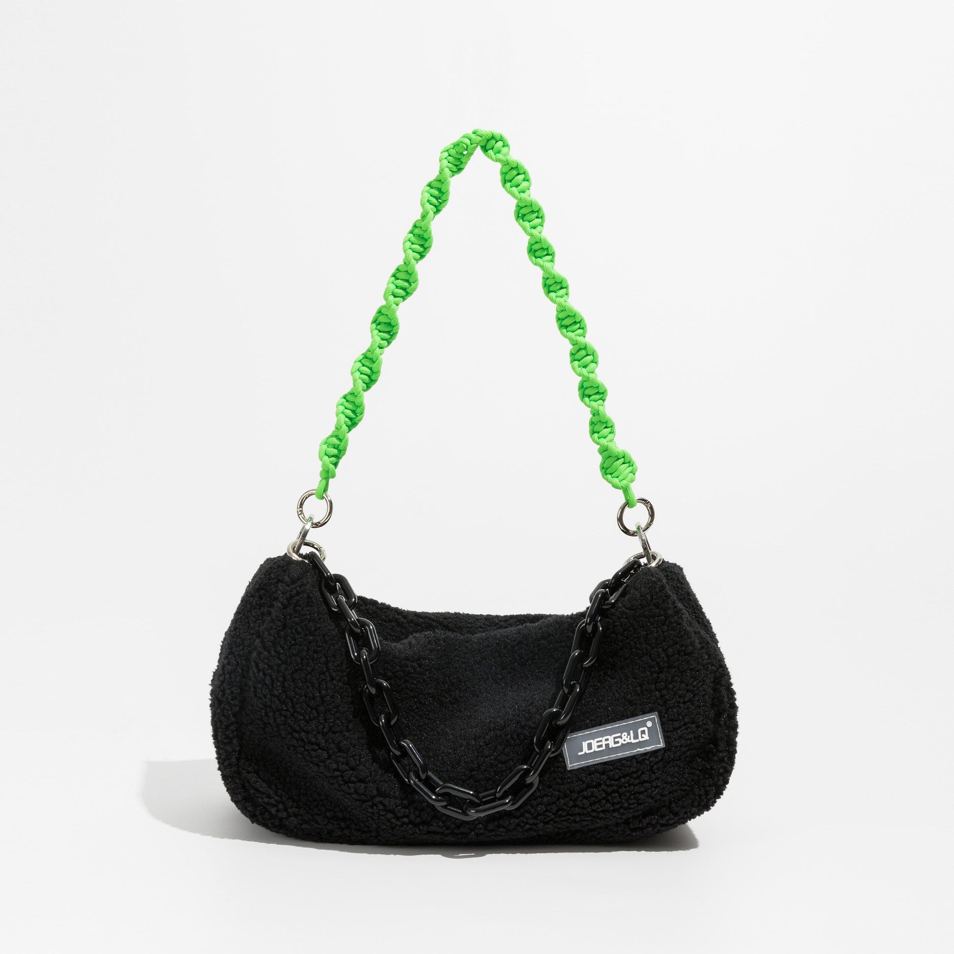 Fluffy Clutch Bag With Chain The Store Bags Black 