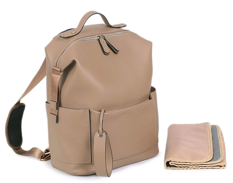 Robe di Firenze Camel Italian Leather Backpack at FORZIERI