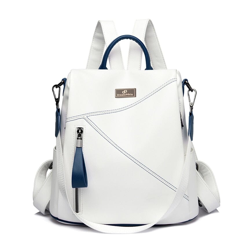 Hidden Zipper Backpack The Store Bags White Blue 