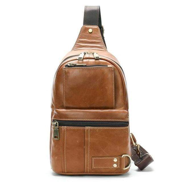 Men's Genuine Leather Brown Sling Bag The Store Bags 