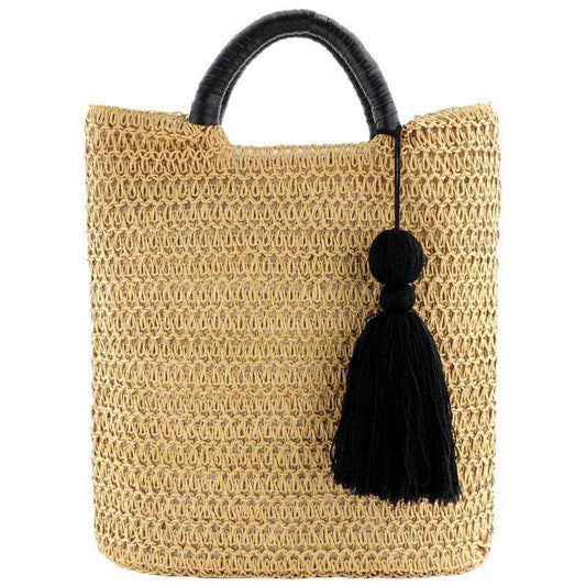 Ayliss Women Straw Crossbody Handbag Mini Purse Rattan Wallet Bag Summer  Beach Woven Pearl Straw Shoulder Bag Clutch (Black): Handbags