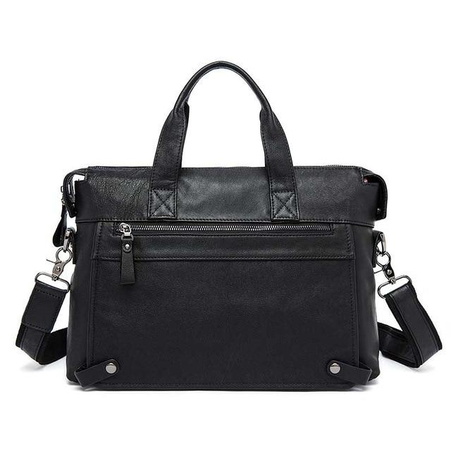 Genuine Leather Laptop Messenger Bag The Store Bags black 