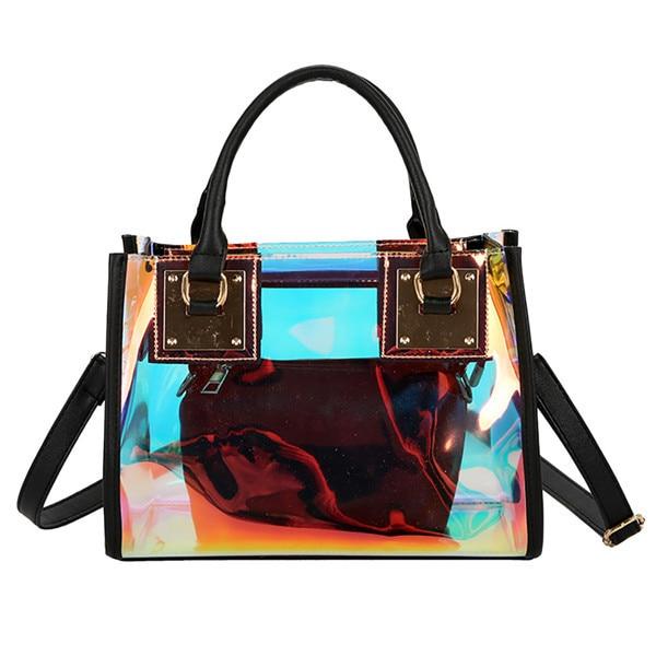 Transparent Holographic Crossbody Bag The Store Bags Black 