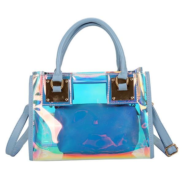 Transparent Holographic Crossbody Bag The Store Bags Blue 