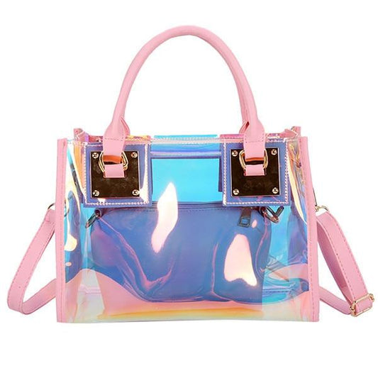 Transparent Holographic Crossbody Bag The Store Bags Pink 