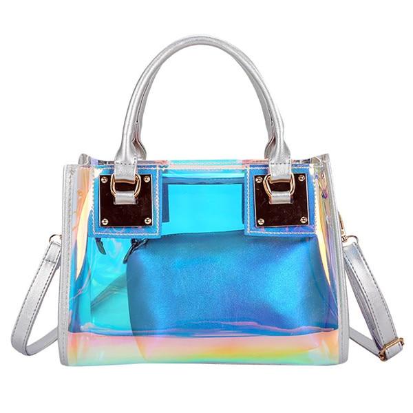 Transparent Holographic Crossbody Bag The Store Bags Silver 
