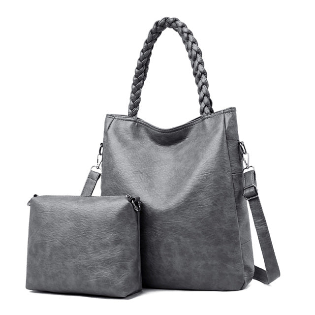 Leather Handbag And Purse Set The Store Bags Gray 