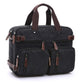 Men's Canvas And Leather Messenger Briefcase The Store Bags Black 