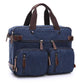 Men's Canvas And Leather Messenger Briefcase The Store Bags Dark blue 