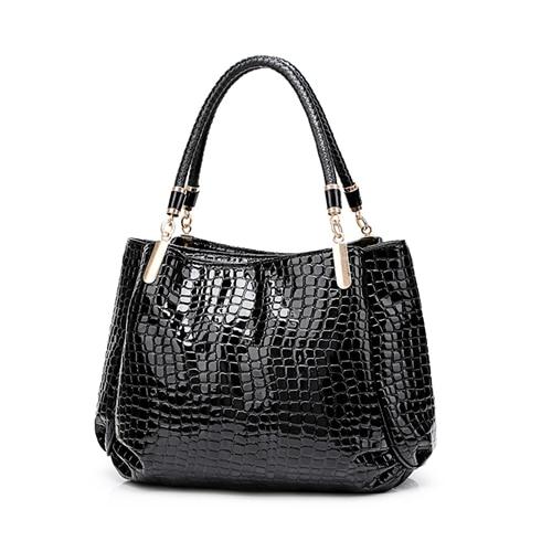 Women's faux alligator leather tote bag The Store Bags Black 