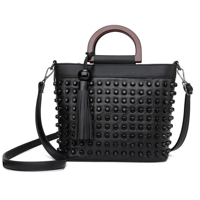 Leather Studded Tote TSB The Store Bags 