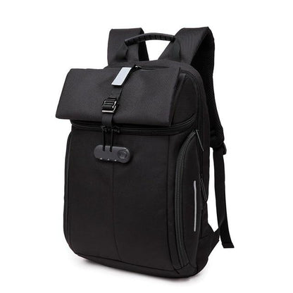 Roll Top Backpack With Lock MEILAN The Store Bags Black 