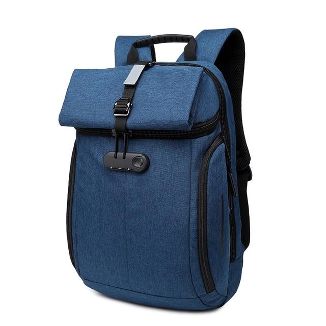 Roll Top Backpack With Lock MEILAN The Store Bags Blue 