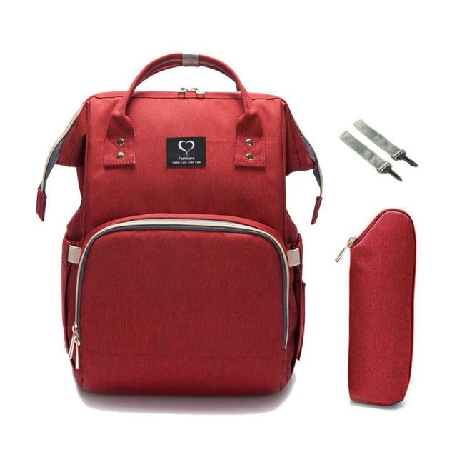Waterproof Diaper Bag With USB Charger The Store Bags Wine red 