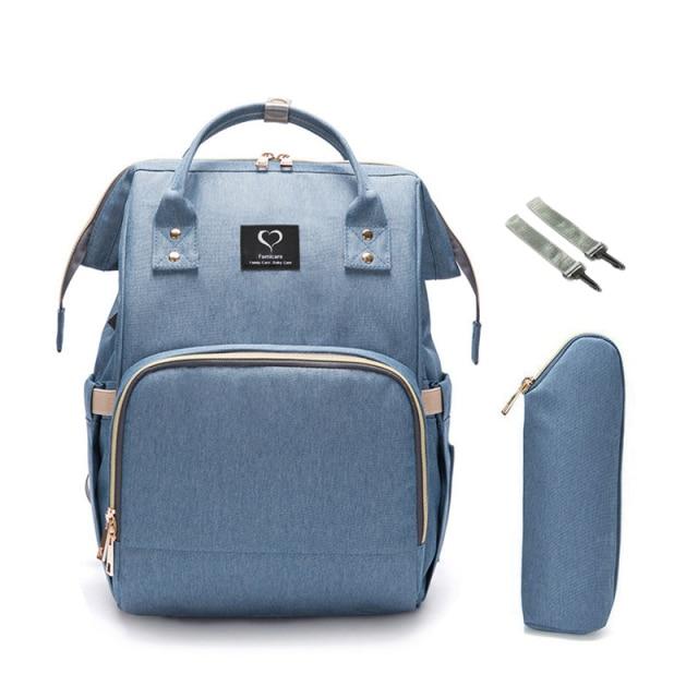 Waterproof Diaper Bag With USB Charger The Store Bags Light blue 