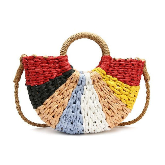 Qwzndzgr Trendy Straw Weave Bag for Women 2023 Summer Brand Designer Female Handbags Luxury Shoulder Bag Fashion Beach Basket Simple New, Adult Unisex
