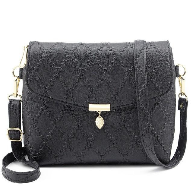 Pebbled Leather Crossbody Bag AVA The Store Bags Black 