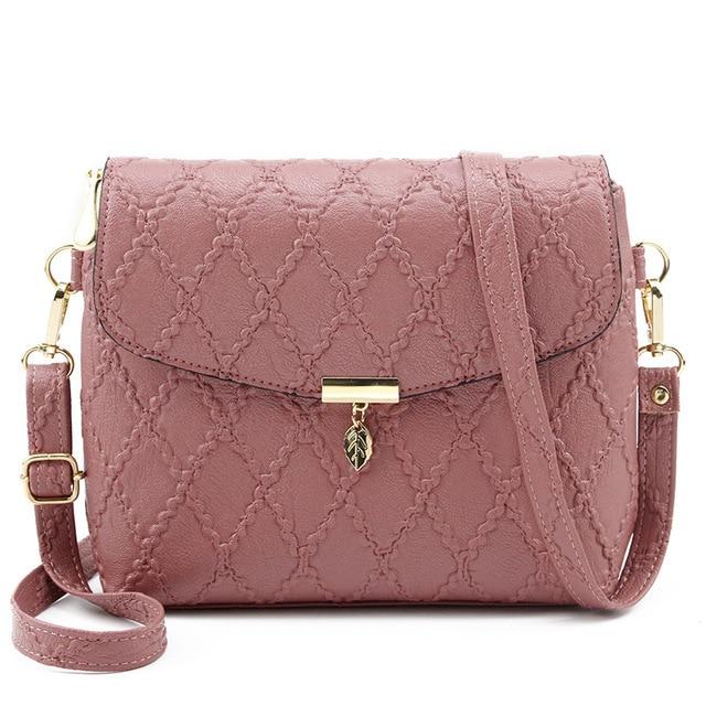 Pebbled Leather Crossbody Bag AVA The Store Bags Pink 
