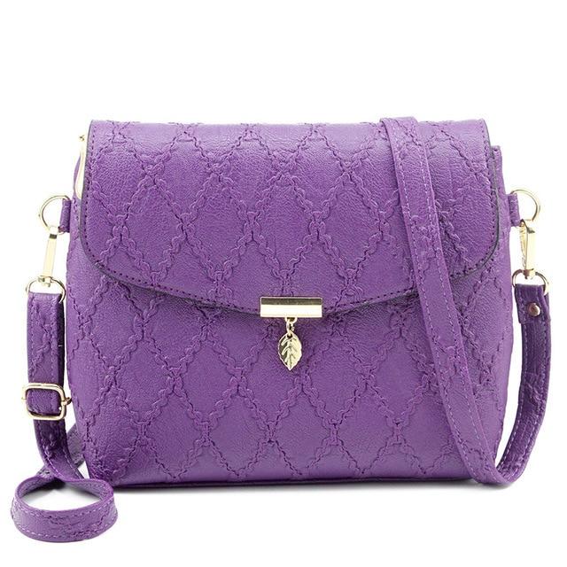 Pebbled Leather Crossbody Bag AVA The Store Bags Purple 