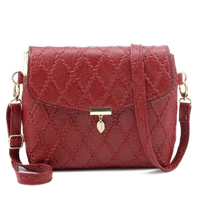 Pebbled Leather Crossbody Bag AVA The Store Bags Red 