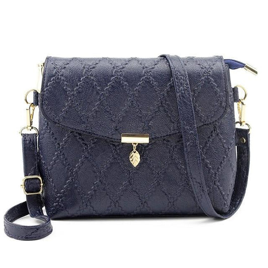 Pebbled Leather Crossbody Bag AVA The Store Bags Deep Blue 