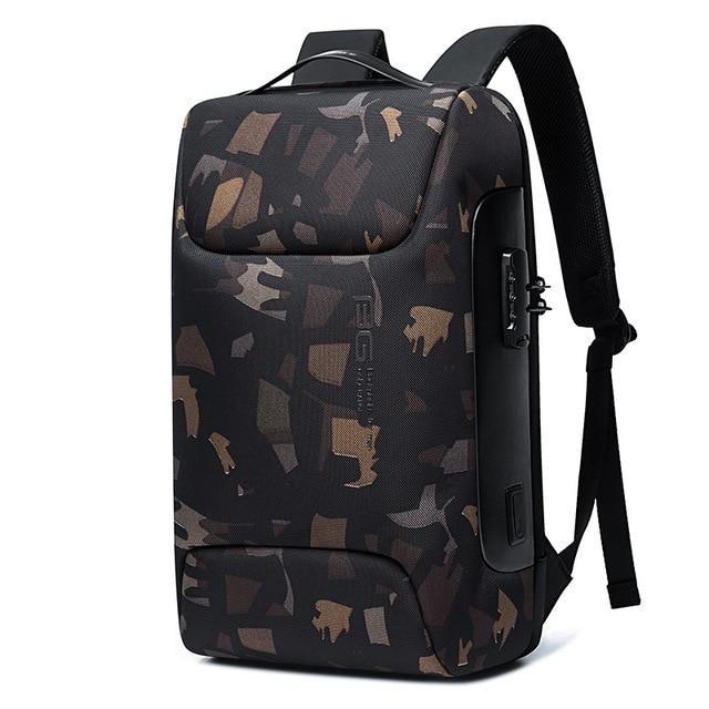 Anti-Theft Backpack With 3-digit Lock BG The Store Bags Camouflage  15 Inches