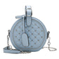 Round Leather Crossbody Purse YANA The Store Bags Light Blue 